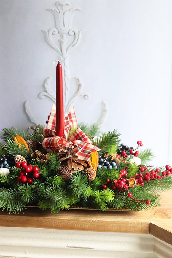 bożonarodzeniowy stroik na tacy, Wigilijna Radość 2