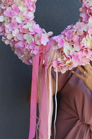 Light Pink, duży wianek na drzwi z hortensji