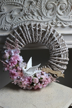 Dla Mamy, asymetryczny wianek z dedykacją, śr.36cm