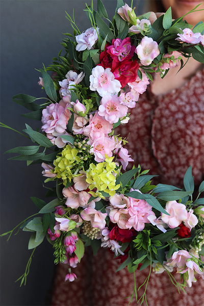 Helise 2 Subtelle, barwny wianek na drzwi na obręczy