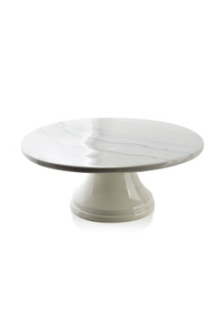 OD RĘKI Marble, porcelanowa patera do tortu, śr.30cm