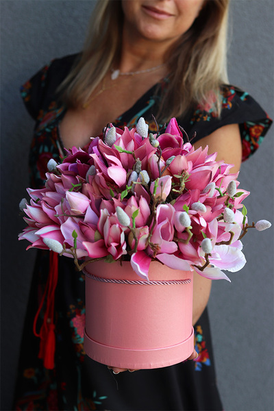Magnolie Różowe, różowy flowerbox