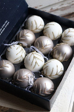 błyszczące świąteczne bombki Frozen Christmas, śr.8cm, kpl.12szt  