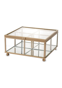 puzderko / szkatułka szklana Złota 4, wym.6,5x13,5x13,5cm