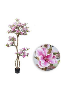 Kwitnąca Magnolia, sztuczna roślina drzewo w donicy, wys.180cm