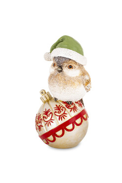 Świąteczne Harce, figurka dekoracyjna, Ptaszek na Bombce A, wys.19.5cm