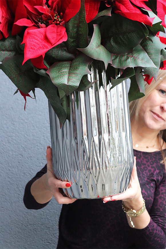 Gwiazda Betlejemska Silverro, wysokiej jakości sztuczna roślina