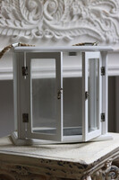 Marine White, drewniany lampion z drzwiczkami