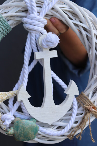 Kotwica & Krab 2, marynistyczny wianek do powieszenia na drzwiach