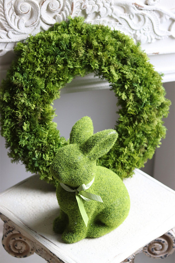 elegancki wysokiej jakości zielony wianek, Poczuj Wiosnę, śr.49cm