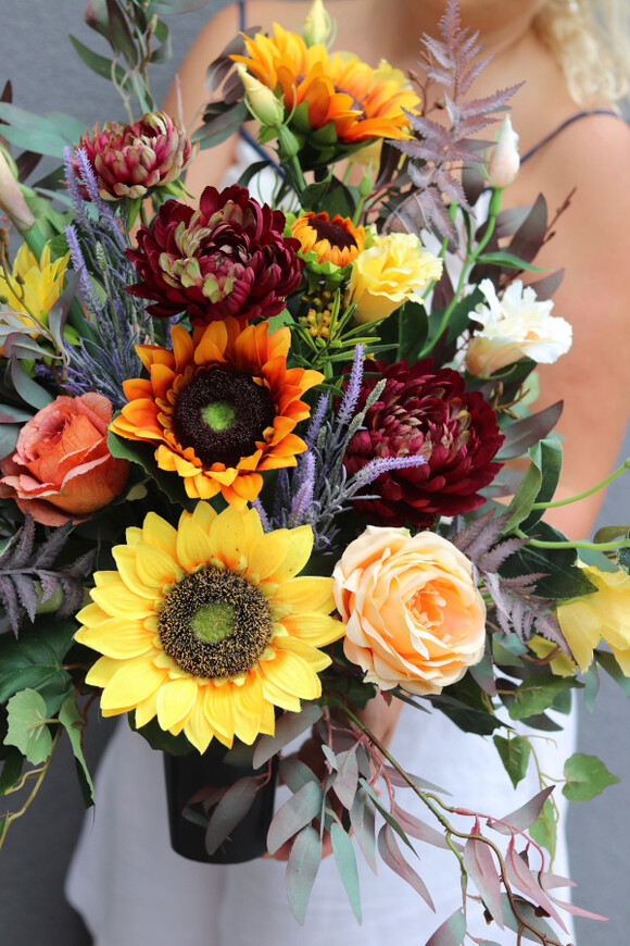 Miodowe Dni, jesienny bukiet nagrobny we wkładzie