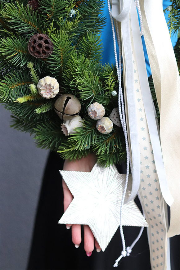 bożonarodzeniowy wianek na drzwi, Zimową Porą, śr.45cm