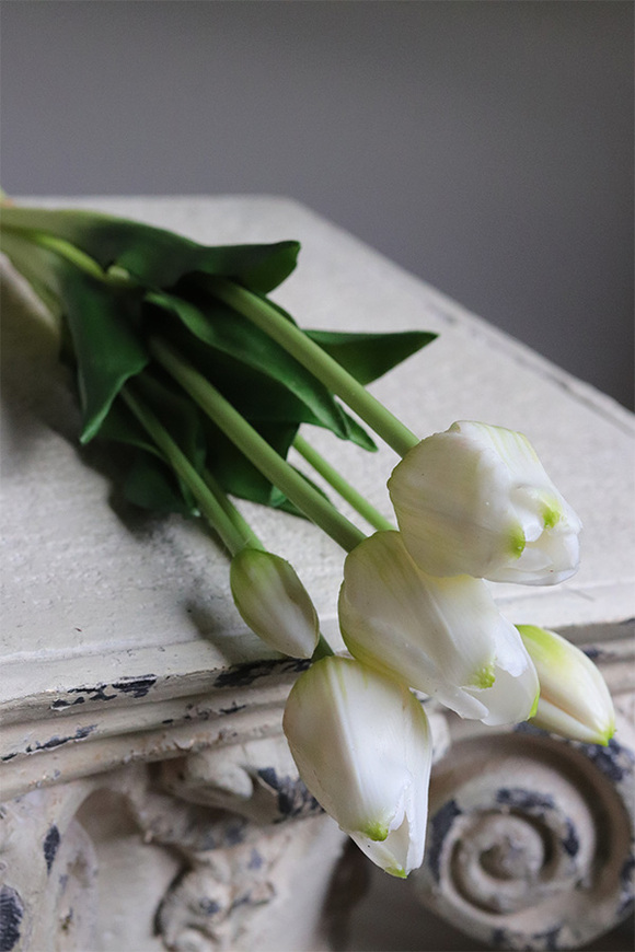 April New, bukiet tulipanów silikonowych Biały