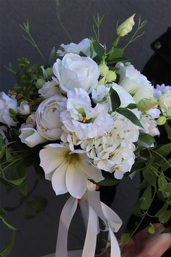 Malediwy White S, biały bukiet kwiatów, wys.52cm