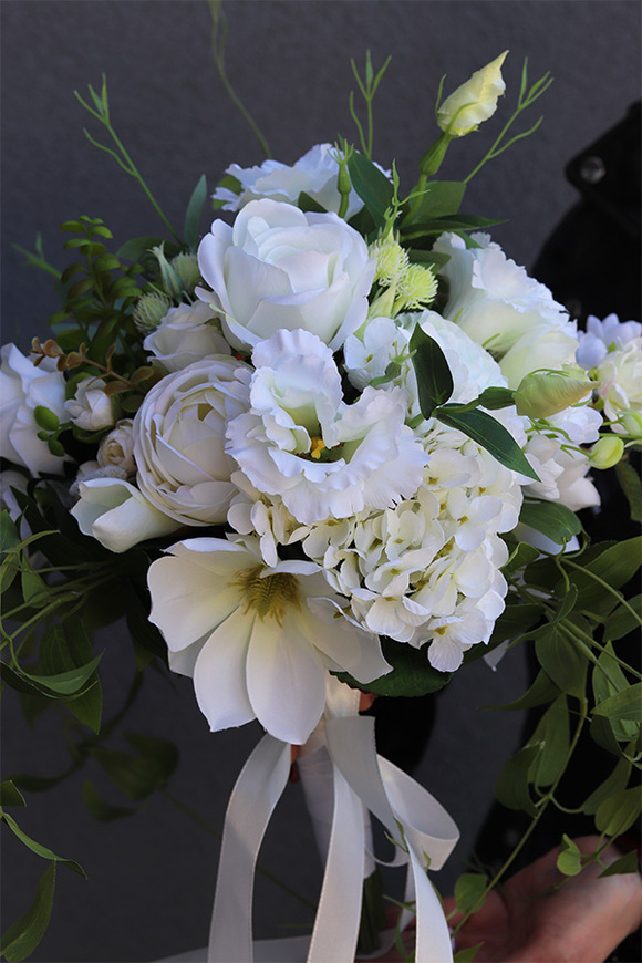 Malediwy White S, biały bukiet kwiatów, wys.52cm