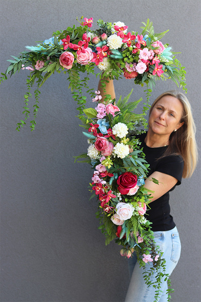 Small Flowers, dekoracyjna girlanda kwiatowa z suszem