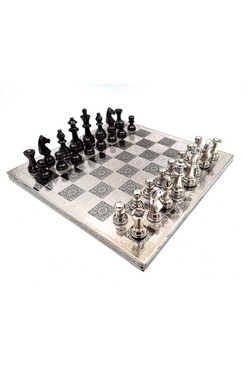 Romanum, ekskluzywne szachy z metalowa szachownicą, wym.35x35cm