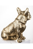 Buldog Francuski, złota figurka dekoracyjna pies