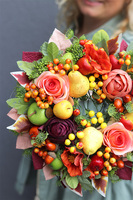 Pomarańczowe Smaki, dekoracyjny wianek z owocami