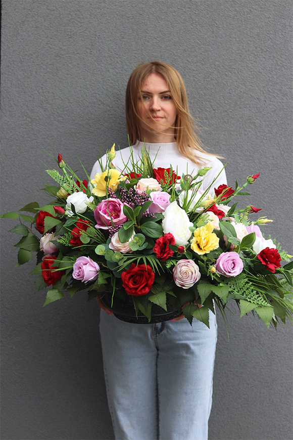 Felianta Georgina, wiązanka kompozycja nagrobna w misie