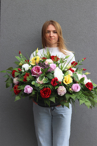 Felianta Georgina, wiązanka kompozycja nagrobna w misie