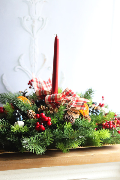 bożonarodzeniowy stroik na tacy, Wigilijna Radość 2