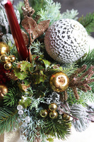 Złota Łuna, elegancki świąteczny stroik w pucharze