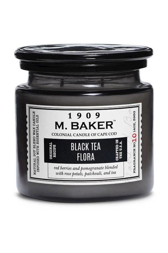 Black Tea Flora, sojowa świeca zapachowa w szkle, M Baker
