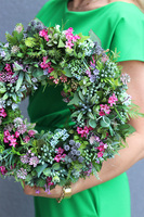 Sukulenty Premium, zielony wianek ozdobny