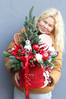 Lollypop Decor 2, flowerbox świąteczny z choinką LED