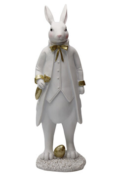 Bunny Cottage Gold, figurka wielkanocna zajączek G, wys.27.5cm