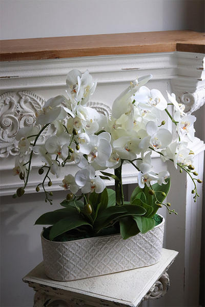 White Orient 2, wysokiej jakości sztuczny storczyk