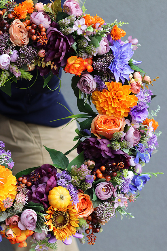 atrakcyjny kwiatowy wianek, Jesienna Harmonia