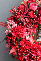 Brigita Red Fire, bogaty czerwony wianek z owocami