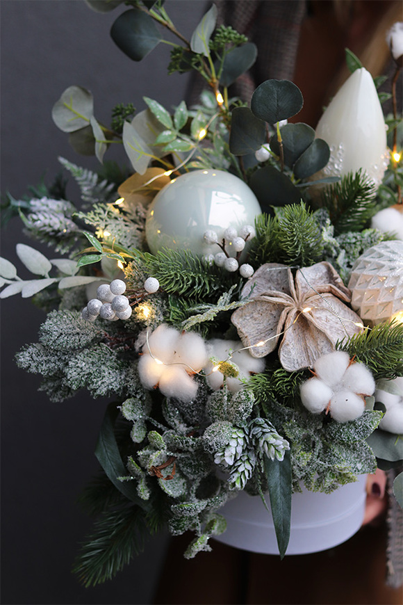 Bielloso LED, mroźny flowerbox świąteczny