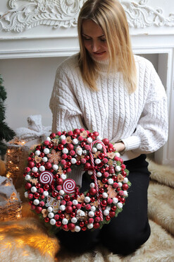 OD RĘKI Świąteczne Słodkości, świąteczny wianek dekoracyjny, śr.40cm