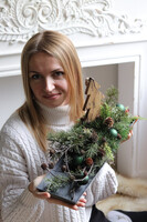 Natural Wood, świąteczny stroik na stół	