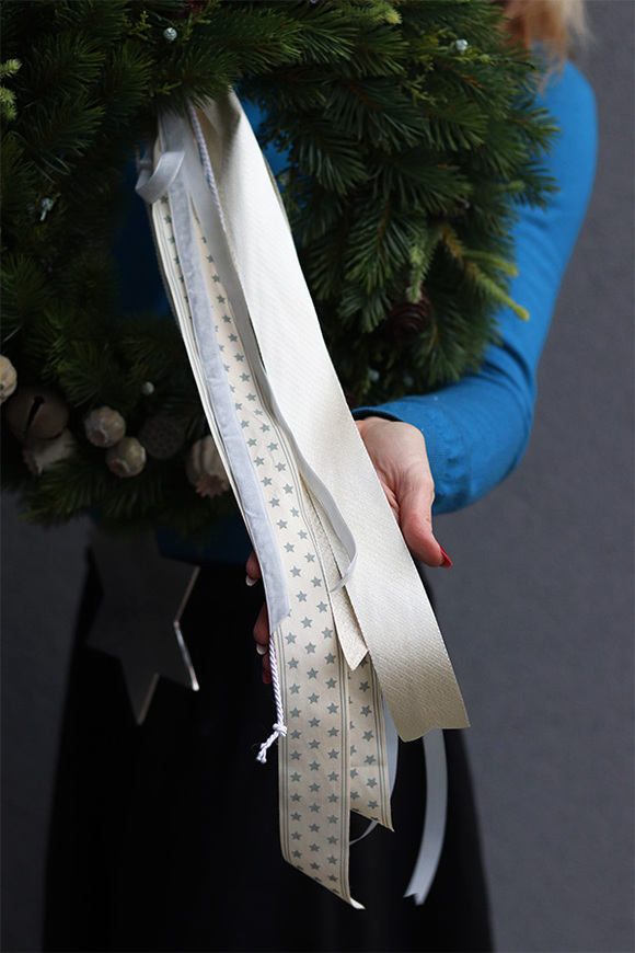 bożonarodzeniowy wianek na drzwi, Zimową Porą, śr.45cm 