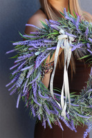 Lawendiana Big, duży wianek z lawendą i wrzosem