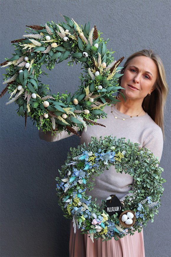 Wielkanocna Grzęda, wiosenny wianek na drzwi