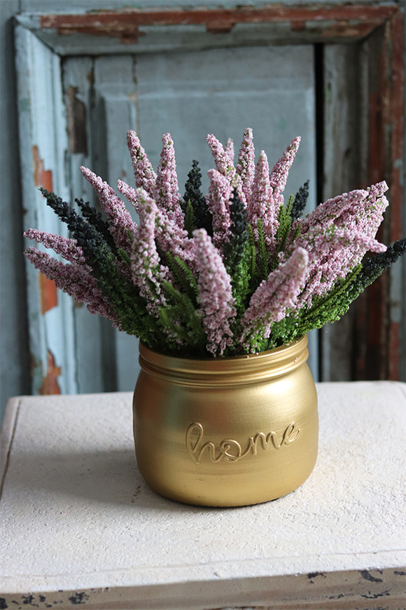 kompozycja w złotej donicy, Goldi Home, wys.29x33cm 