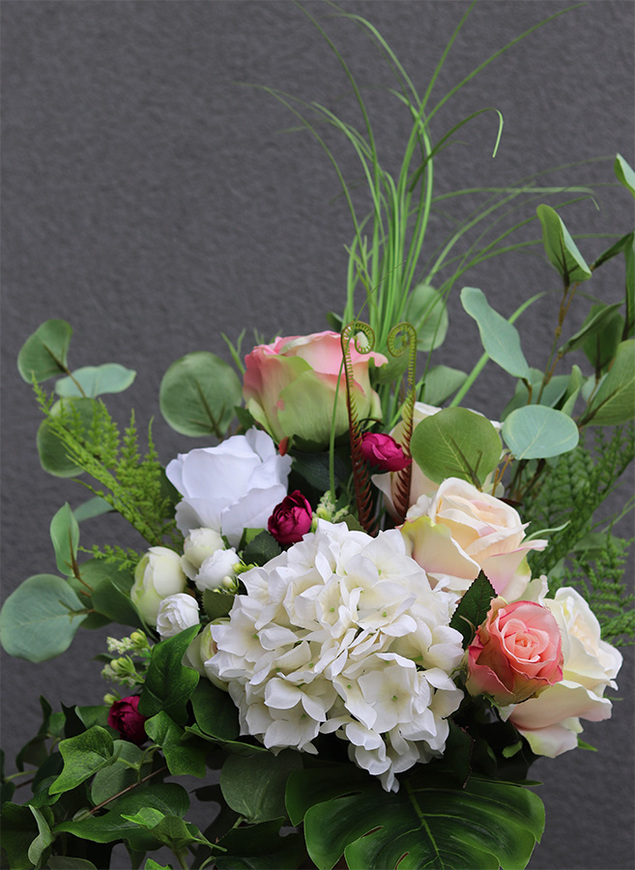 Różowe Motyle Edyty, bukiet nagrobny do wazonu