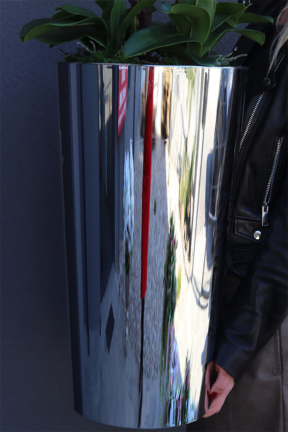 elegancki storczyk podłogowy w srebrnej donicy, Silverio, wys.130cm