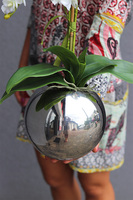 Silveia Big, sztuczny storczyk w lustrzanej donicy