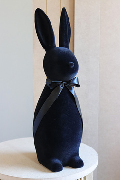 Bunny the Star, figurka wielkanocna zajączek, czarny, wys.46cm