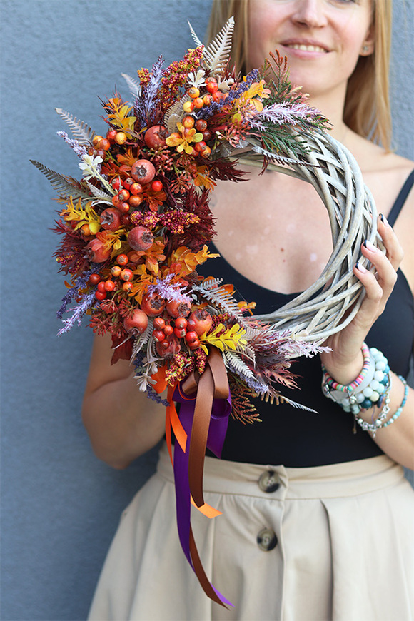 Agnes Autumn 2, asymetryczny jesienny wianek