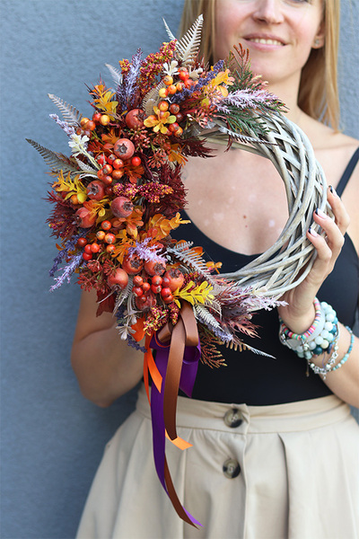 Agnes Autumn 2, asymetryczny jesienny wianek