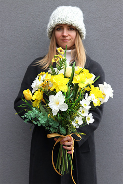 Żonkile Yellow 2, bukiet do wazonu, dł.60cm 