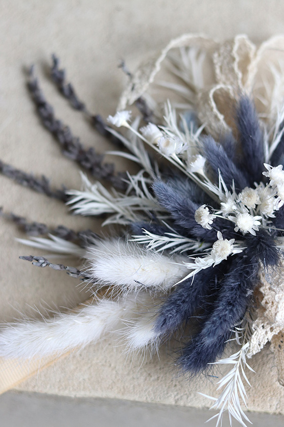 Boho Blue, stroik / dekoracja do koszyczka wielkanocnego, rozp.15x18cm