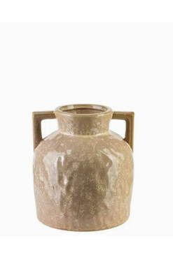 Earth C, nowoczesny wazon / amfora, beżowy, wym.8x18x20.5cm
